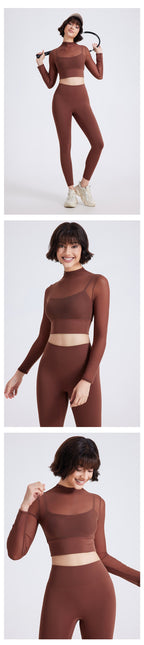 Langarm Sculpting Kompressions Crop Top
