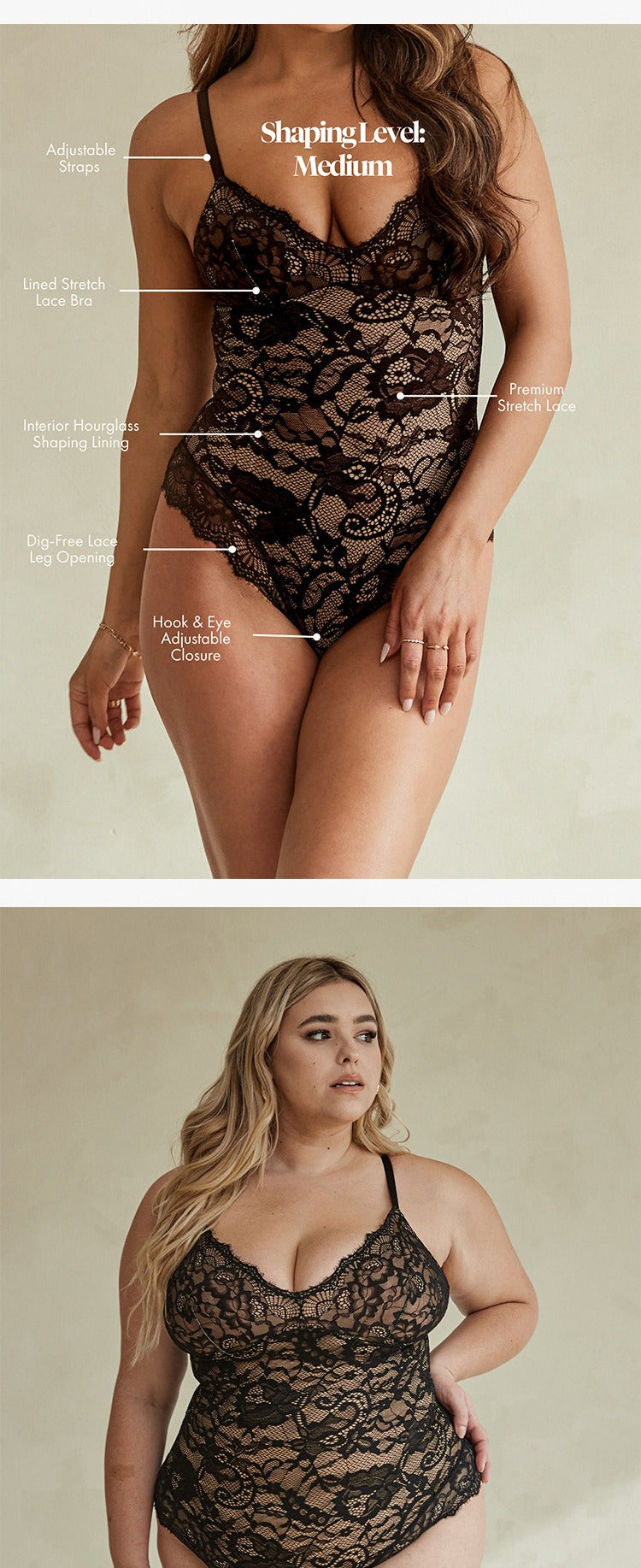 Body gainant tout en dentelle