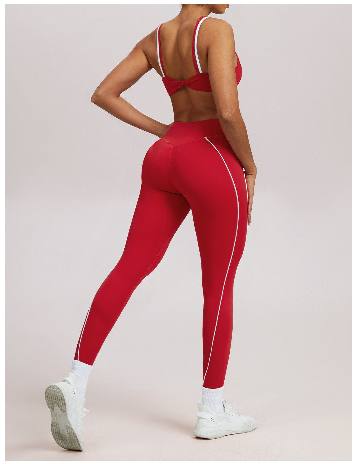 Hohe Taillen Kontrastlinie Sculpting Leggings