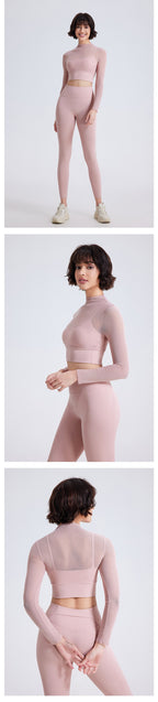 Langarm Sculpting Kompressions Crop Top