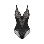 Spitzen-Tief-V formender Bodysuit