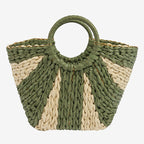 Women's Stylish Basket Bag with Gold Accents