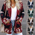 Damen Strickjacke mit Ethno-Muster und praktischen Taschen Drune
