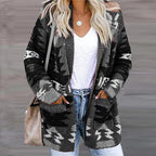 Damen Strickjacke mit Ethno-Muster und praktischen Taschen Drune