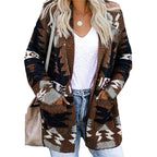 Damen Strickjacke mit Ethno-Muster und praktischen Taschen Drune