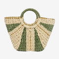 Women's Stylish Basket Bag with Gold Accents