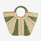Women's Stylish Basket Bag with Gold Accents