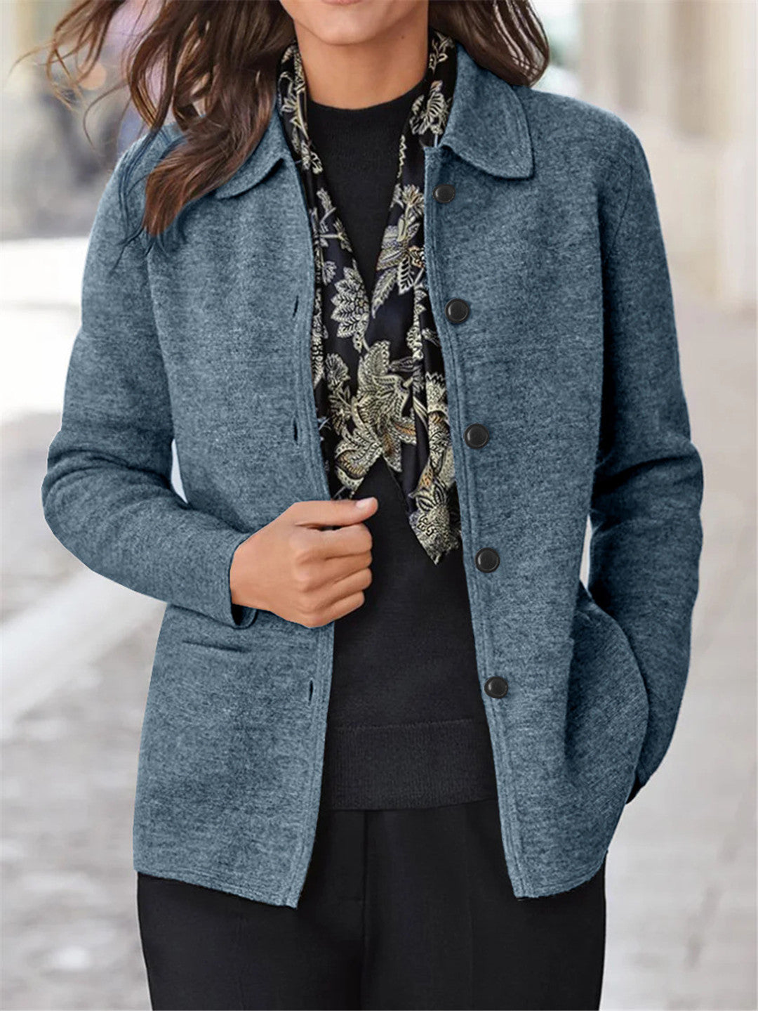 Damen lässige Übergangsjacke mit praktischen Taschen und elegantem Schnitt Drune