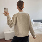 Women’s Elegant Checked Knit Polo Shirt
