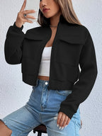 Chaqueta informal corta de moda y cómoda para mujer