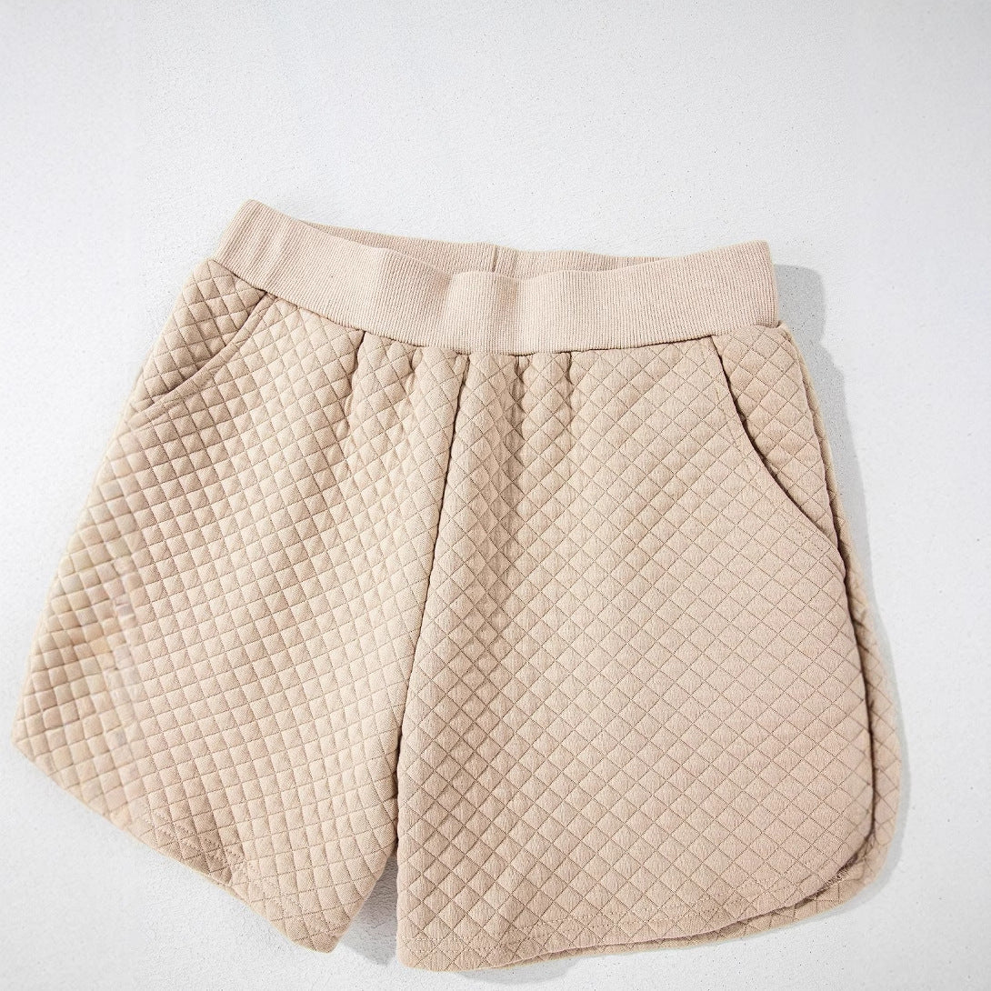 Conjunto de salón para mujer con top texturizado y shorts