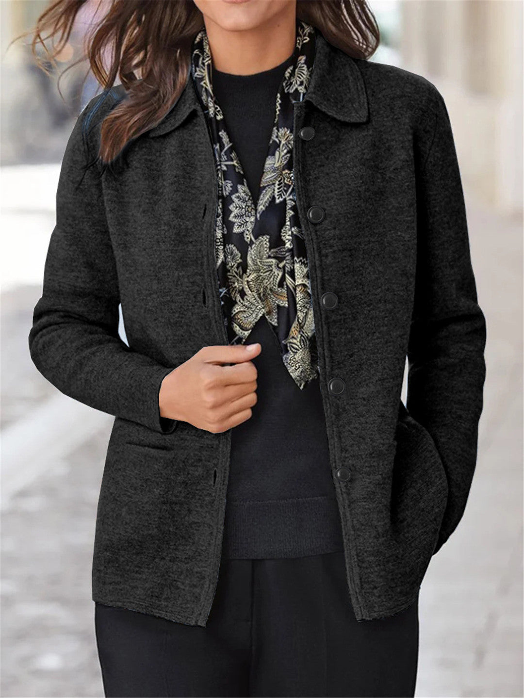 Damen lässige Übergangsjacke mit praktischen Taschen und elegantem Schnitt Drune