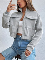 Chaqueta informal corta de moda y cómoda para mujer