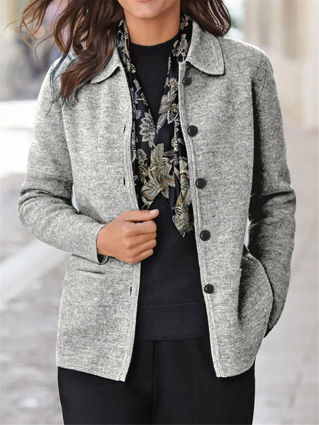 Damen lässige Übergangsjacke mit praktischen Taschen und elegantem Schnitt Drune
