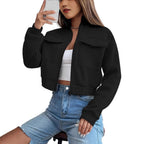 Chaqueta informal corta de moda y cómoda para mujer