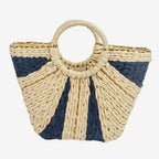 Women's Stylish Basket Bag with Gold Accents