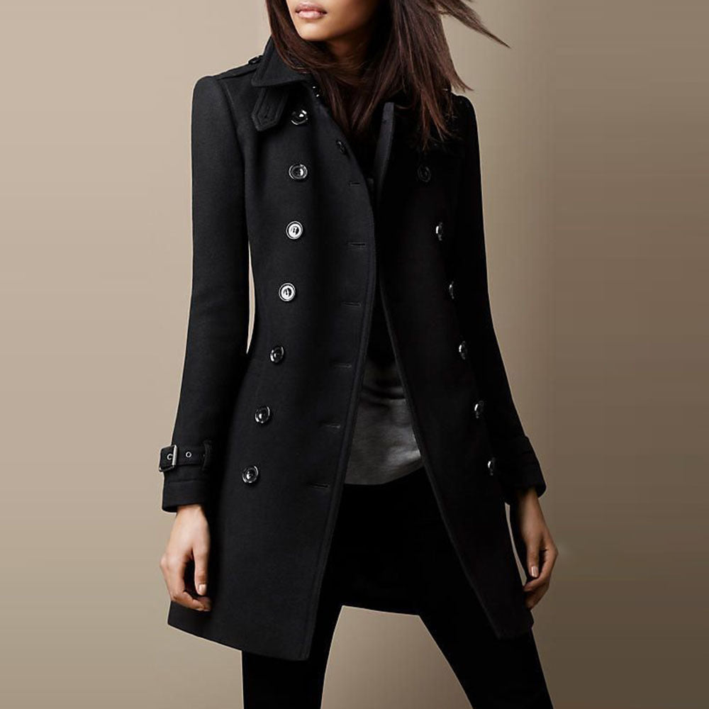Women's Tweed Jacket with Fitted Cut, Elegant Winter Jacket with Button Closure | Perfect for Winter - Black