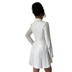 Damen Modischer Doppelreihiger Blazer-Kleid