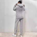 Women's Set – Soft Fleece Indoor Outfit with Hoodie & Comfortable Jogging Pants