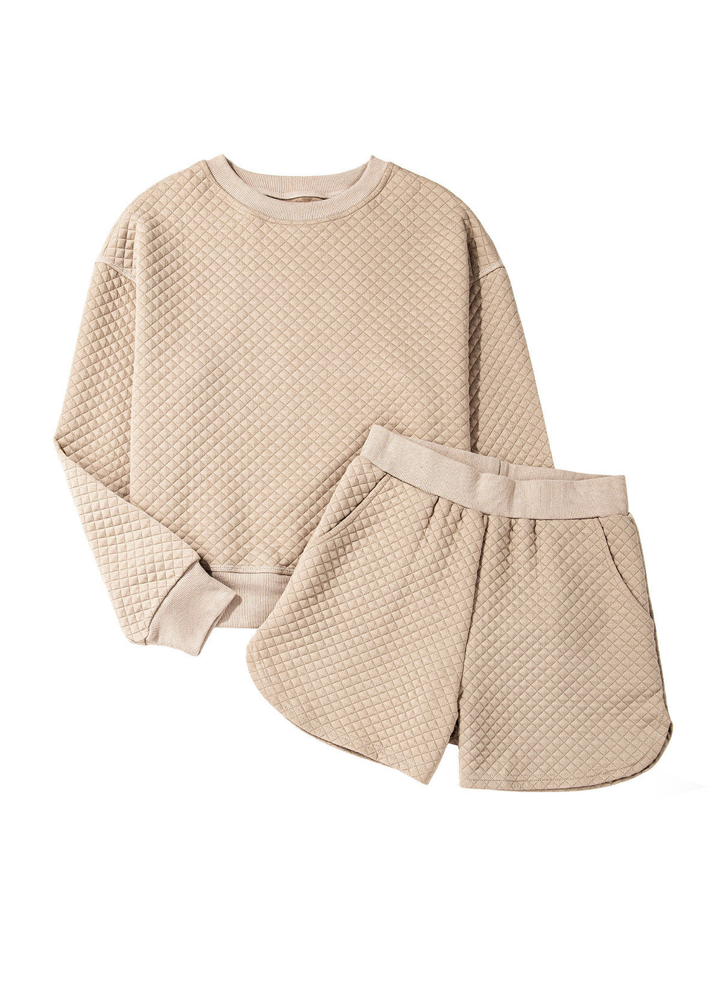 Conjunto de salón para mujer con top texturizado y shorts