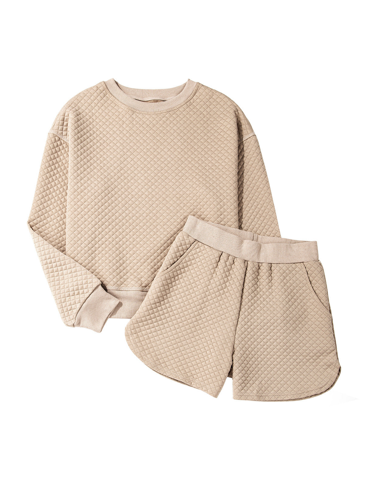Conjunto de salón para mujer con top texturizado y shorts