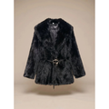 Women's winter jacket with teddy design and belt