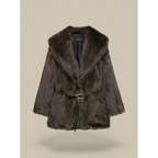 Women's winter jacket with teddy design and belt
