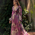 Women's Floral Long Sleeve Flowy  Maxi Dress