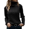 Women's Knit Turtleneck Sweater with Flattering Fit | Perfect for the Cold Season - Black