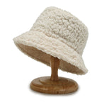 Gorro tipo pescador cálido de lana de cordero para mujer