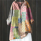 Women's Autumn Blouse with Lightweight Fabric and Flattering Elegant Cut - Multicolor