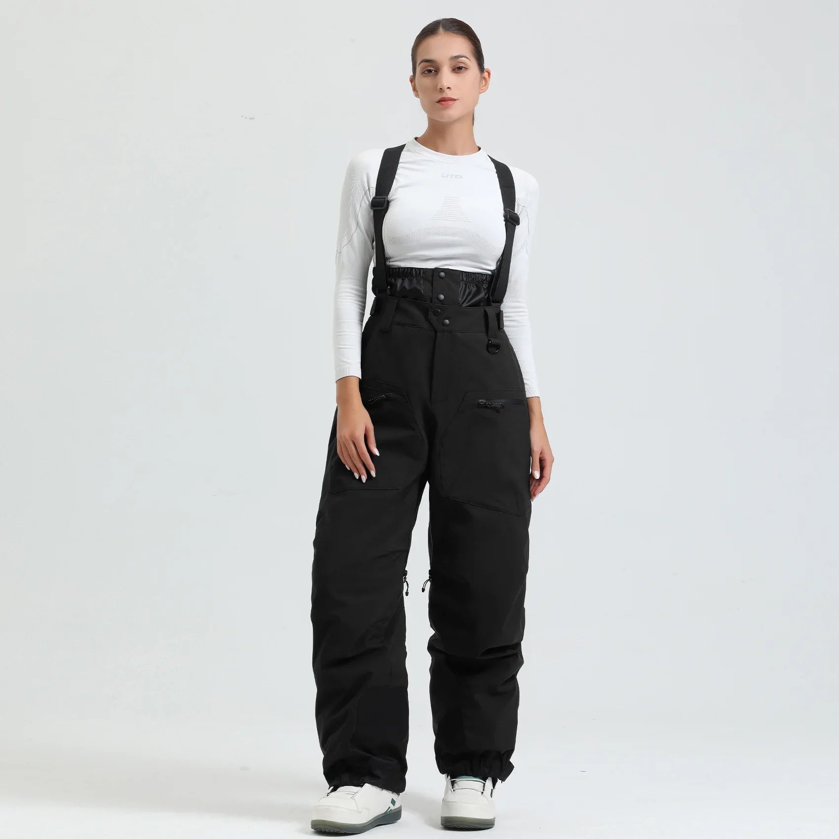 Women's Ski Pants with Suspenders, Snow Overall, Waterproof -40 Degree Warmth - Women's Pants 8