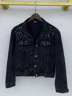 Schicke Oversize-Jeansjacke für Damen mit Perlenbesatz – lässig & stylisch