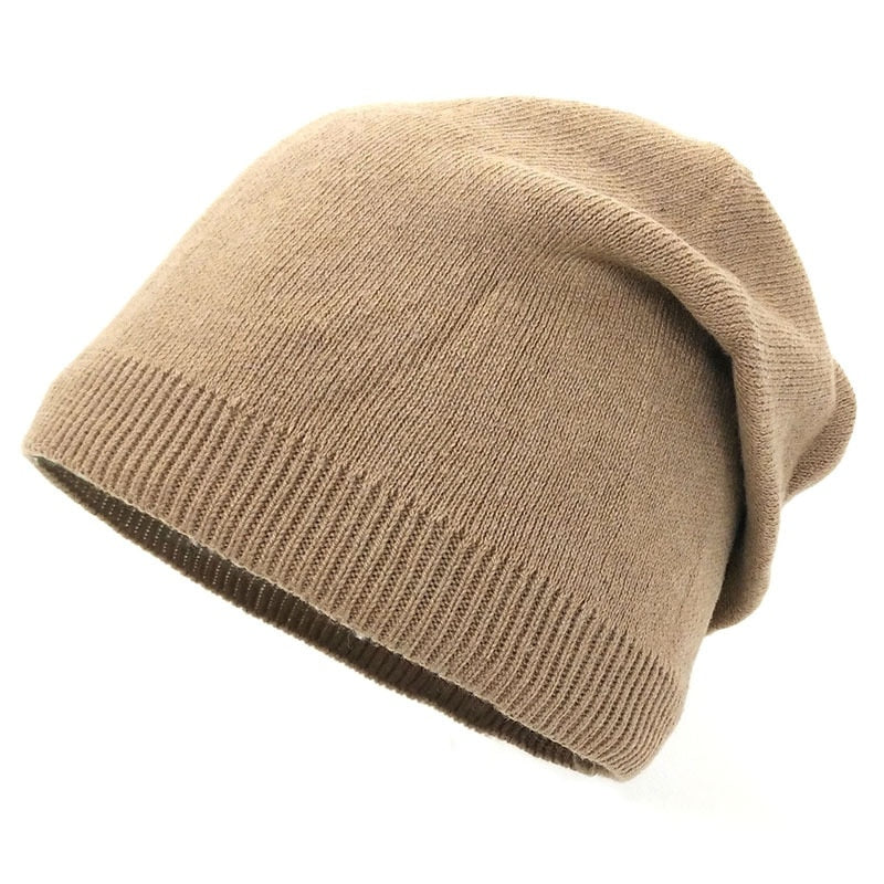 Gorro de punto ligero de lana para mujer