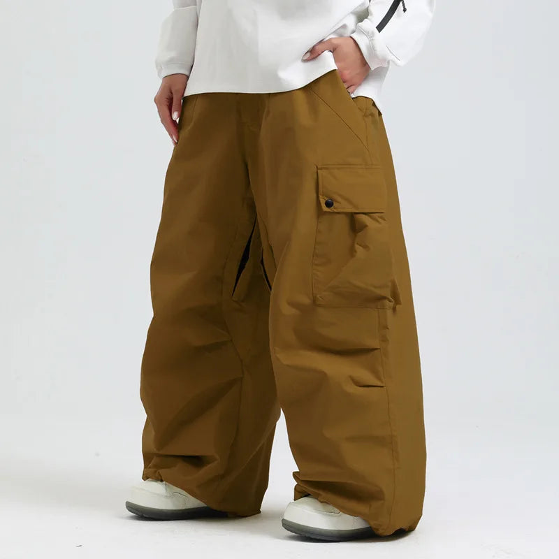Unisex Ski Pants, Relaxed Fit, Breathable Insulated Snowboard Pants with Zipper - Color 1