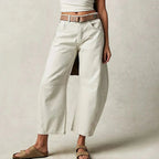 Amara - Women's Wide-Leg Jeans for Autumn - White