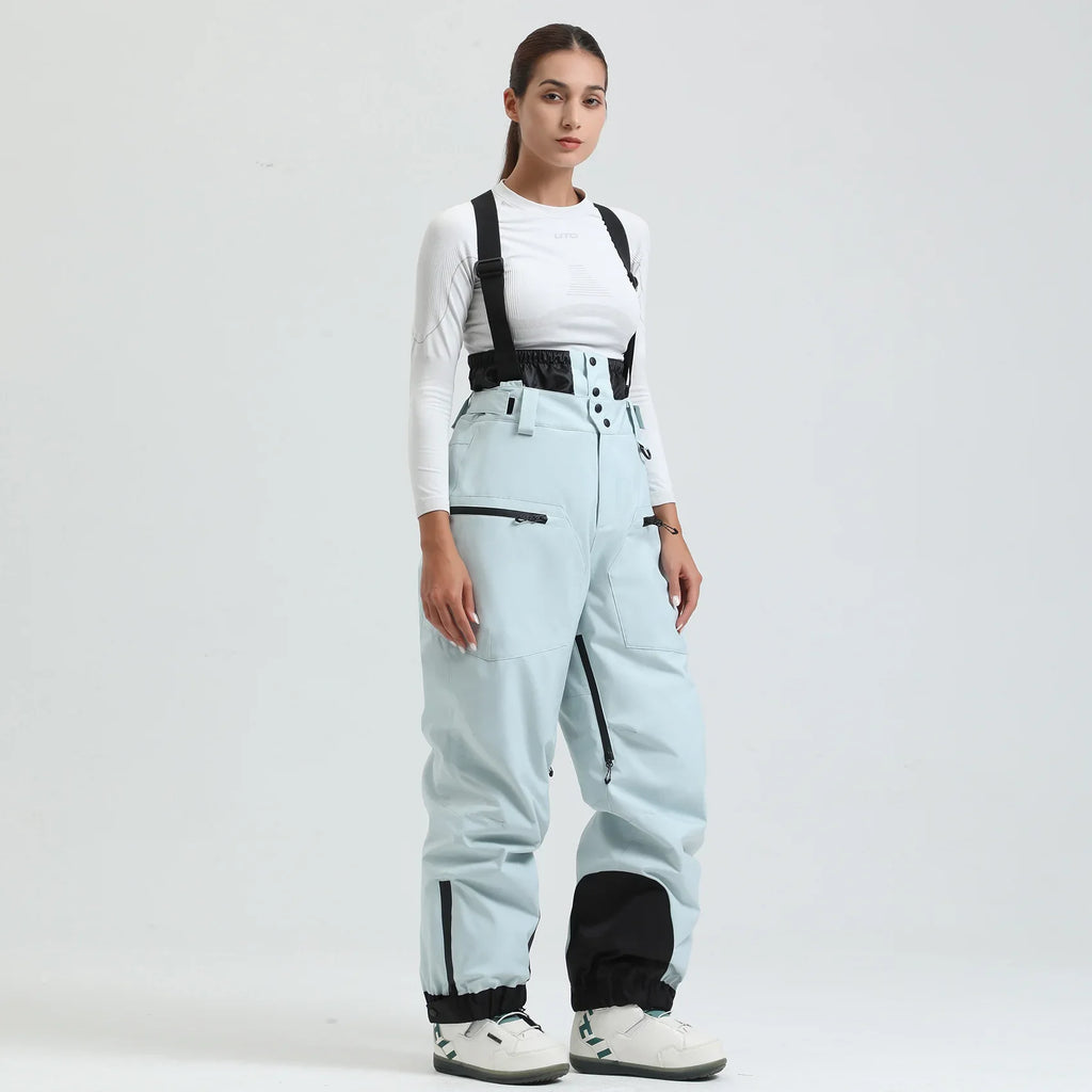 Women's Ski Pants with Suspenders, Snow Overall, Waterproof -40 Degree Warmth - Women's Pants 7