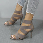 Zapatos de tacón de aguja para mujer con tira cruzada