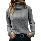 Women's Knit Turtleneck Sweater with Flattering Fit | Perfect for the Cold Season - Gray