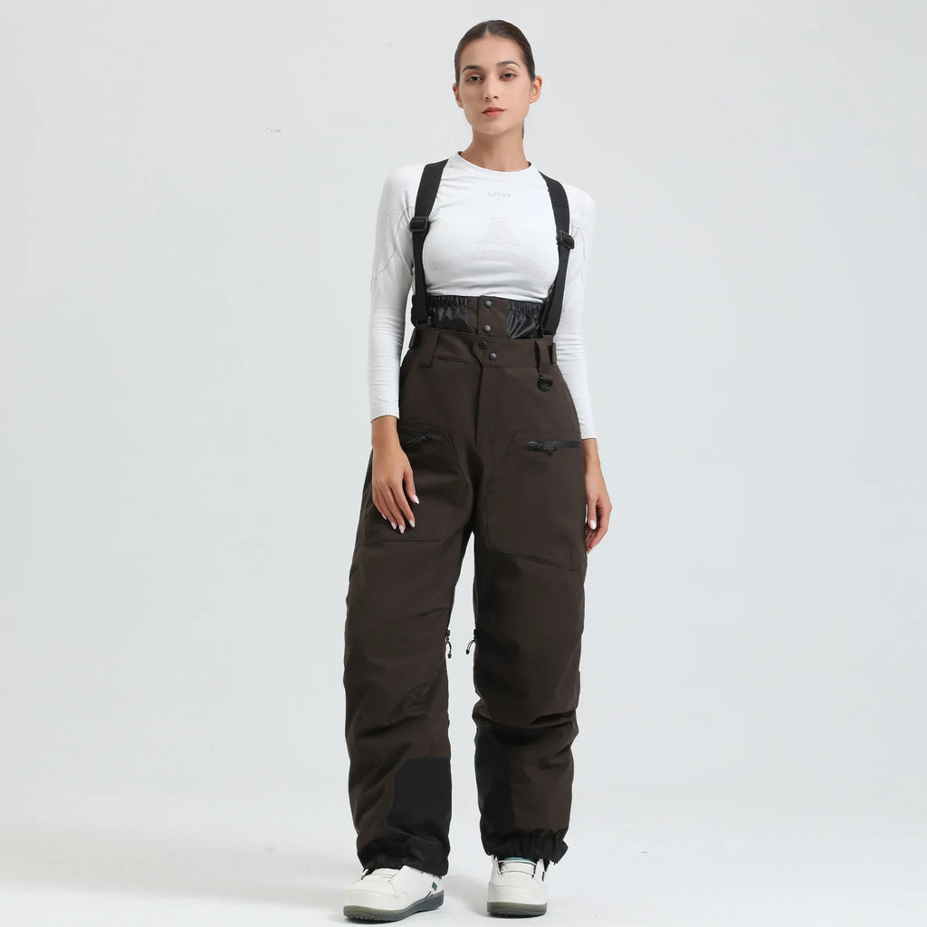 Women's Ski Pants with Suspenders, Snow Overall, Waterproof -40 Degree Warmth - Women's Pants 3