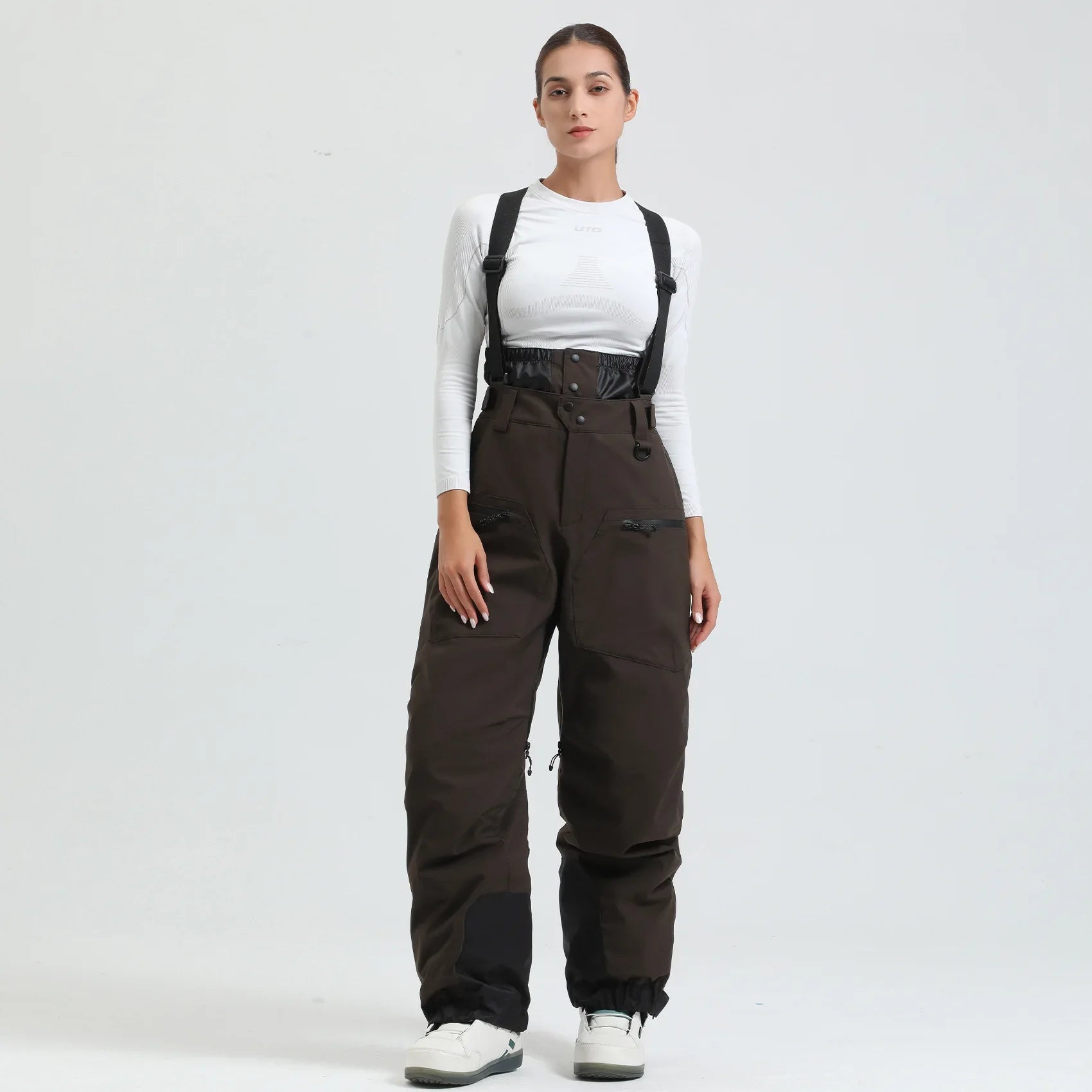 Women's Ski Pants with Suspenders, Snow Overall, Waterproof -40 Degree Warmth - Women's Pants 3