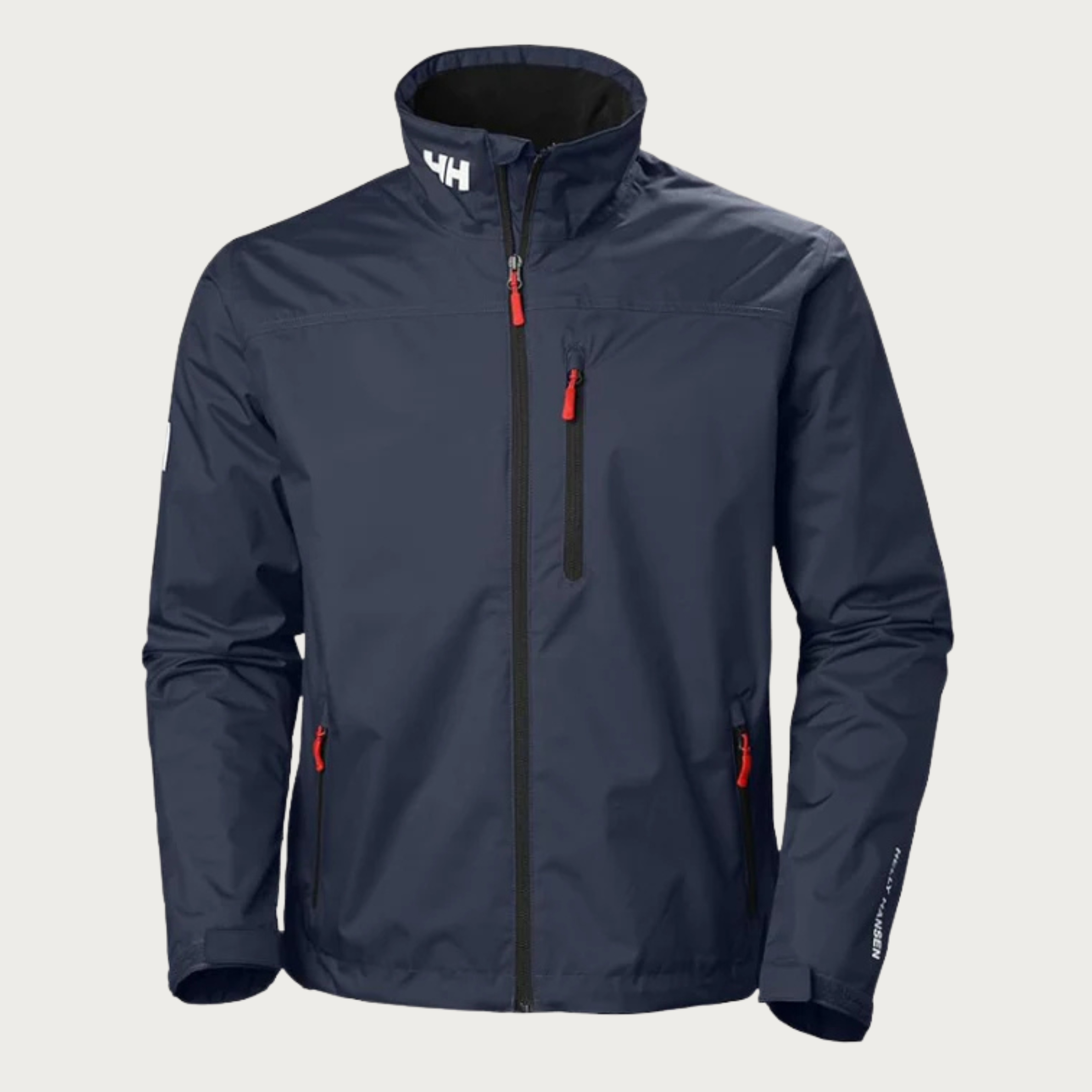 Women's Waterproof Rain Jacket with Hood and Reflective Details - Navy
