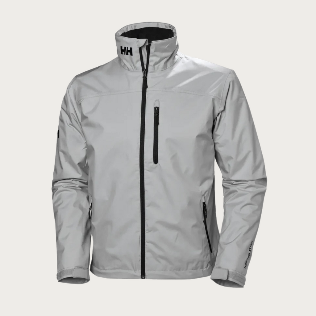 Women's Waterproof Rain Jacket with Hood and Reflective Details - Gray