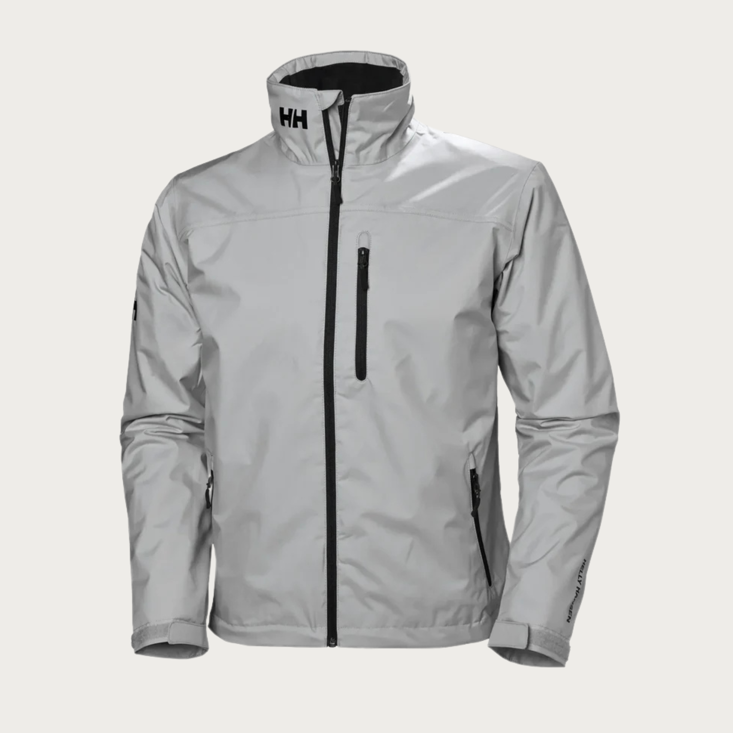 Women's Waterproof Rain Jacket with Hood and Reflective Details - Gray