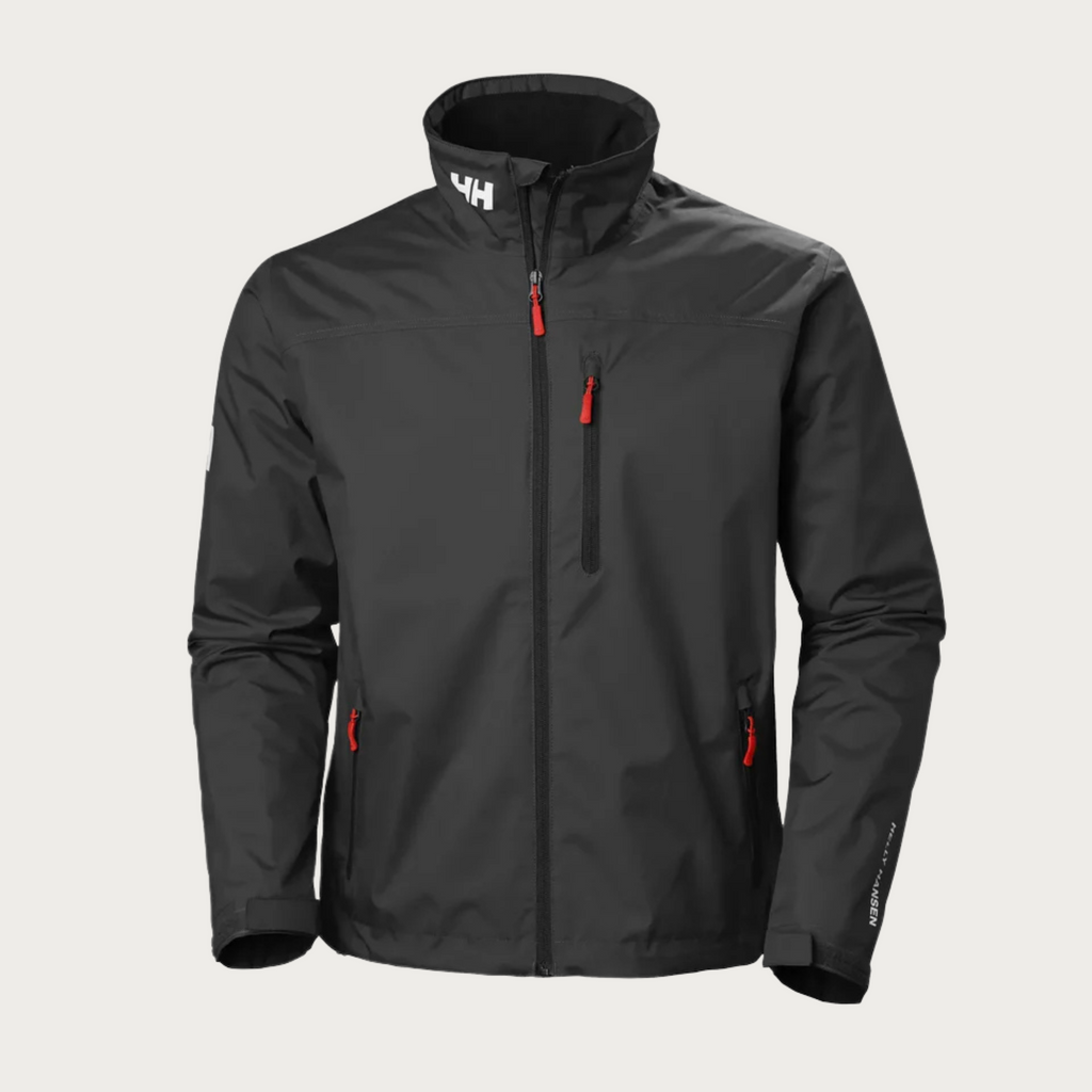 Women's Waterproof Rain Jacket with Hood and Reflective Details - Black