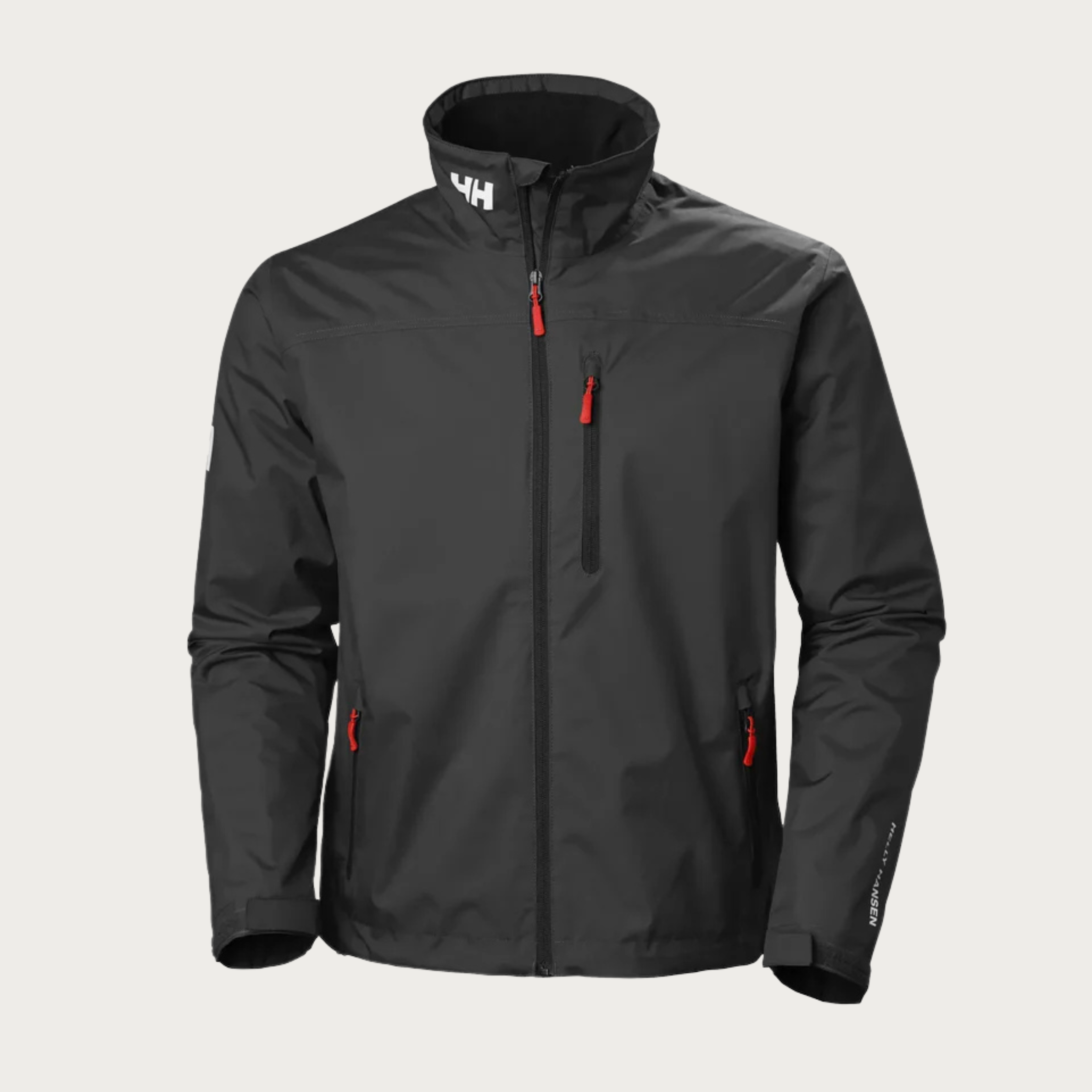 Women's Waterproof Rain Jacket with Hood and Reflective Details - Black