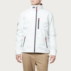 Women's Waterproof Rain Jacket with Hood and Reflective Details - White