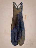 Boho Jumpsuit with Adjustable Straps – Perfect for Summer - Gray