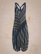 Boho Jumpsuit with Adjustable Straps – Perfect for Summer - Navy