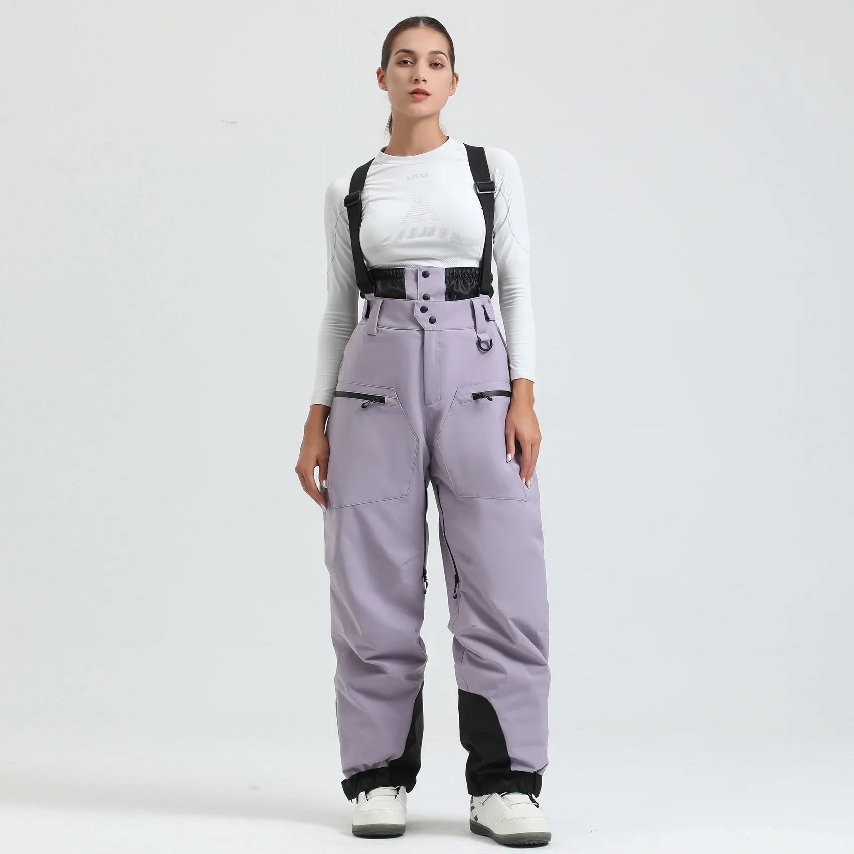 Women's Ski Pants with Suspenders, Snow Overall, Waterproof -40 Degree Warmth - Women's Pants 4